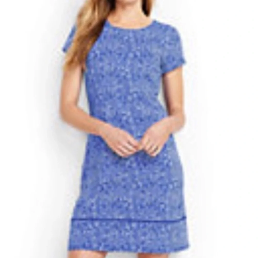 Lands End Swim Dress Paisley Beach Blue UV Protection Women’s Size Medium Petite - Picture 1 of 13